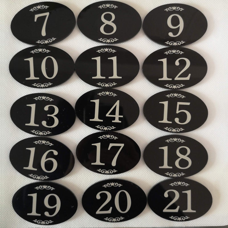 StayMax Locker Number Signs Door Sign with Self-Adhesive Tape Number Black (1-25) - Image 2